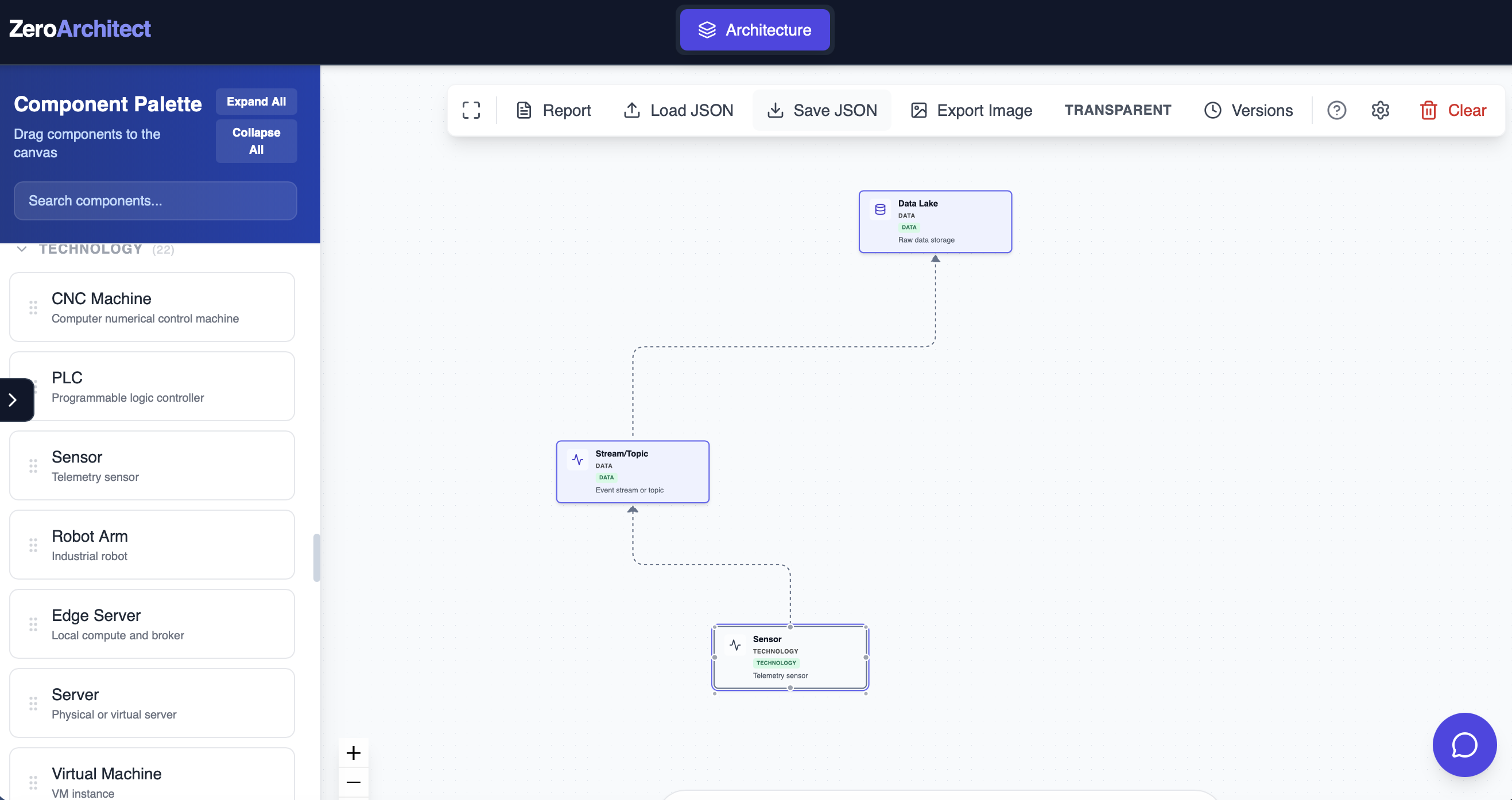ZeroArchitect architecture editor interface